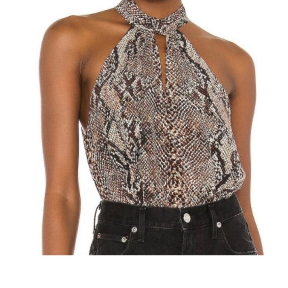 Joie Cedra B Python Print Silk Top - image 1